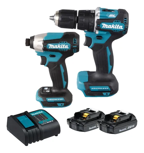 Combo Makita 18V Taladro percutor + Atornillador de impacto + batería y cargador Makita DLX2414YX7