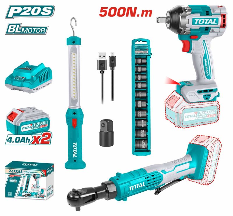 COMBO TOTAL, PISTOLA DE IMPACTO+RACHT INA 20V, TOSLI240461
