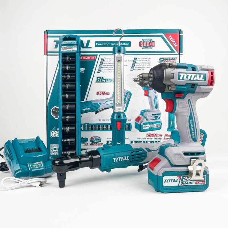 COMBO TOTAL, PISTOLA DE IMPACTO+RACHT INA 20V, TOSLI240461