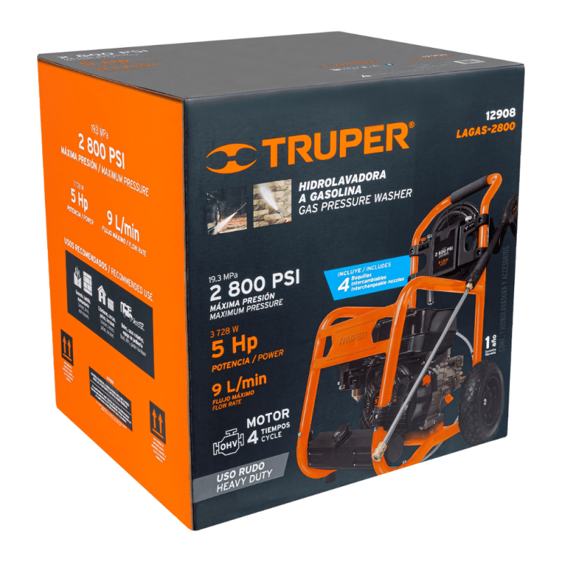 HIDROLAVADORA DE GASOLINA TRUPER 2800 PSI- 12908