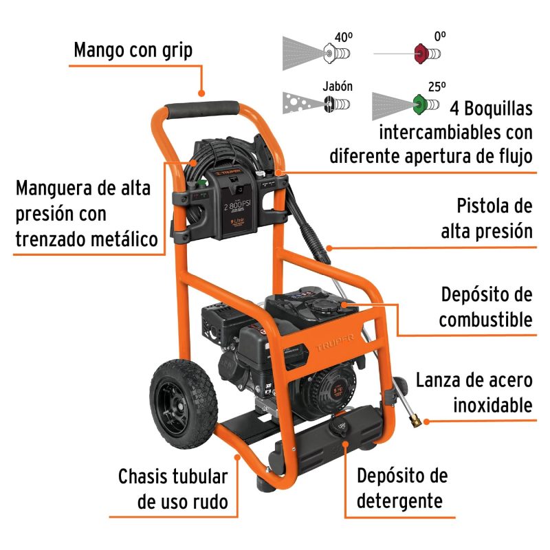 HIDROLAVADORA DE GASOLINA TRUPER 2800 PSI- 12908