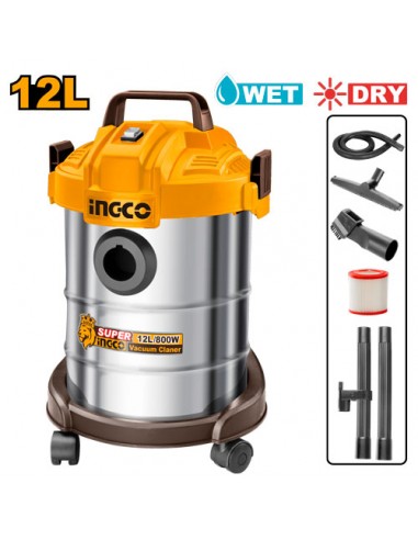 ASPIRADORA INGCO SECO/HUMEDO 12LT, 800W, UVC14122