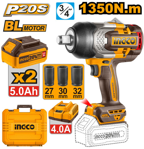 PISTOLA DE IMPACTO INGCO 1350NM, UCIWLI20135