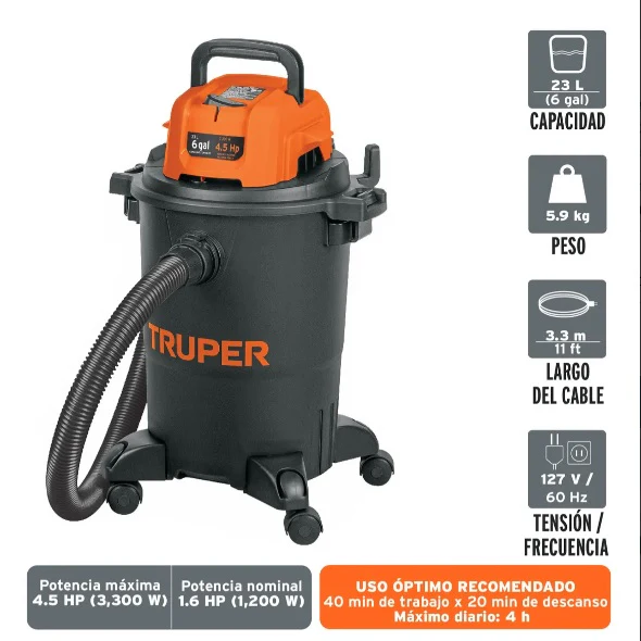 ASPIRADORA TRUPER 6GAL 3300 WATTS, 102694