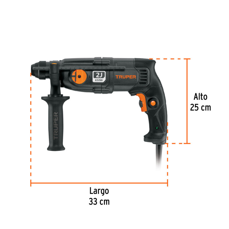 Rotomartillo SDS Plus/destornillador 2 J, 650W, INDUSTRIAL 16762